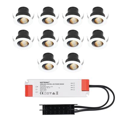 Set van 10 Medina LED Mini Inbouwspots met Trafo - 12 Volt 3 Watt 150 lumen - Kantelbaar - Verzonken - Plat 35mm - 2700K - IP44 waterdicht - Wit Set van 10 Medina LED Mini Inbouwspots met Trafo - 12 Volt 3 Watt 150 lumen - Kantelbaar - Verzonken - Plat 35mm - 2700K - IP44 waterdicht - Wit
