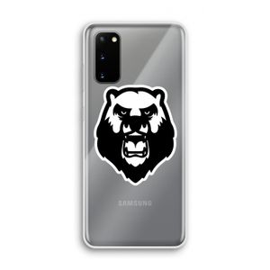 Angry Bear (white): Samsung Galaxy S20 Transparant Hoesje