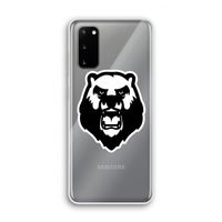 Angry Bear (white): Samsung Galaxy S20 Transparant Hoesje