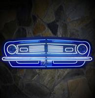 Chevrolet Camaro Z/28 Autoneus Grill Neon Verlichting XL In Metal Case 152 x 53 cm x 76 cm - Wit, Blauw