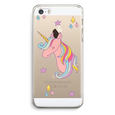 Roze eenhoorn: iPhone 5 / 5S / SE Transparant Hoesje
