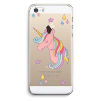 Roze eenhoorn: iPhone 5 / 5S / SE Transparant Hoesje