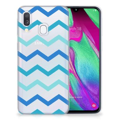 Samsung Galaxy A40 | TPU bumper | Zigzag Blauw