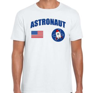 Astronaut verkleed t-shirt wit voor heren 2XL  -
