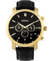 Horlogeband Fossil BQ2199 Leder Zwart 22mm