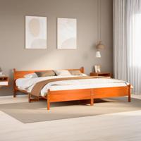Bedframe zonder matras massief grenenhout wasbruin 180x200 cm