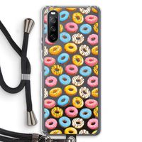 Pink donuts: Sony Sony Xperia 10 III Transparant Hoesje met koord