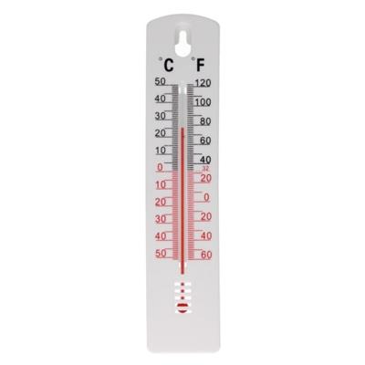 Gerimport Thermometer - kunststof - 20 x 4 cm - wit - tot 50 graden Celsius