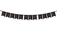 Letter Banner Happy New Year zwart