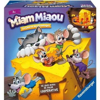 Miam Miaou - Ravensburger - De kaasrace - Bordspel Kinderen - 3 moeilijkheidsgraden - 2 tot 4 spelers - Vanaf 3 jaar