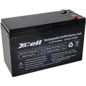 XCell 12.8-6 Speciale oplaadbare batterij LiFePo-blok Platte stekker LiFePO4 12.8 V 6000 mAh