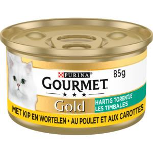 Gourmet Gold Hartig Torentje met kip en wortel natvoer kat (24x85 g) 24 x 85 g