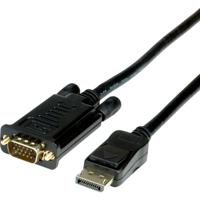 ROLINE DisplayPort VGA kabel, DP M - VGA M, zwart, 1,5 m