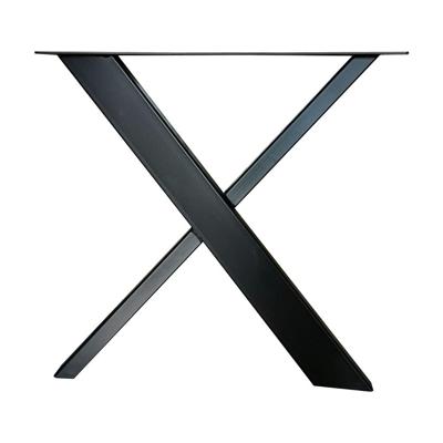 Stalen design X poot 70 bij 17 cm en hoogte 72 cm zwart (10 x 4 cm)