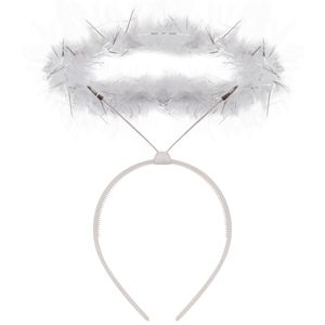 Engel halo - diadeem/haarband/tiara - wit - 22 x 0,5 x 36 cm