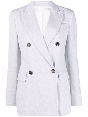 Brunello Cucinelli blazer à boutonnière croisée - Gris
