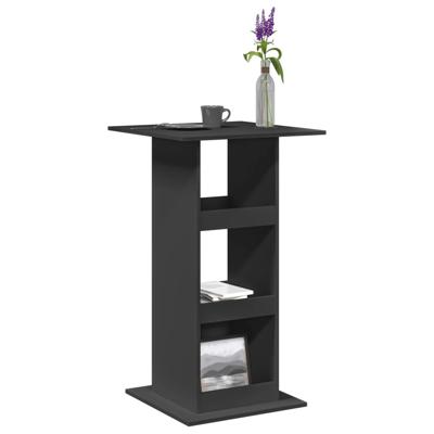 Bartafel met opbergruimte 60x60x102 cm bewerkt hout zwart