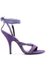 Patrizia Pepe sandales en daim à strass 120 mm - Violet - thumbnail