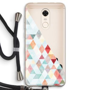 Gekleurde driehoekjes pastel: Xiaomi Redmi 5 Transparant Hoesje met koord