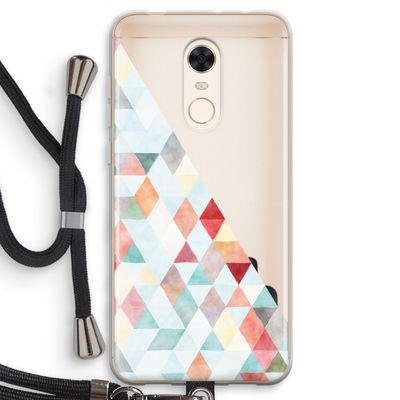 Gekleurde driehoekjes pastel: Xiaomi Redmi 5 Transparant Hoesje met koord