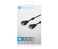 HP 2UX06AA VGA kabel 3 m VGA (D-Sub) Zwart - thumbnail