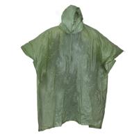 Regenponcho met capuchon - groen - herbruikbaar - PVC One size  -