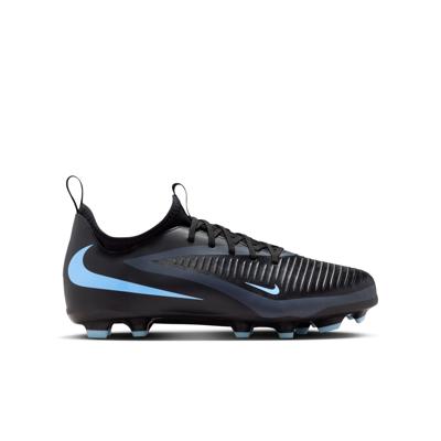 Nike Phantom 6 Low Academy Gras / Kunstgras Voetbalschoenen (MG) Kids Zwart Lichtblauw