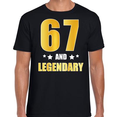 67 and legendary verjaardag cadeau t-shirt - zwart - gouden letters - heren - 67 jaar geworden 67 and legendary verjaardag cadeau t-shirt - zwart - gouden letters - heren - 67 jaar geworden
