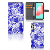 Telefoonhoesje met Naam Samsung Galaxy A32 5G Angel Skull Blauw - thumbnail