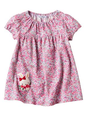 familiar robe mi-longue en coton à fleurs - Rose