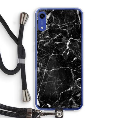 Zwart Marmer 2: Honor Play 8A Transparant Hoesje met koord