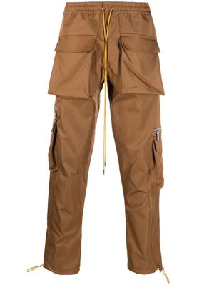 RHUDE pantalon droit à poches cargo - Marron