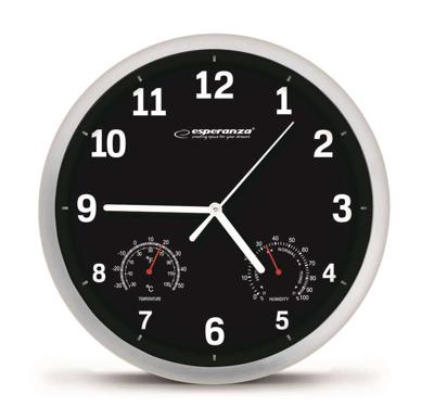 Esperanza EHC016K Mechanische wandklok Rond Zwart