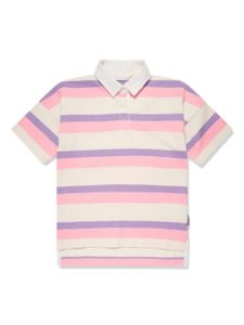 Palm Angels Kids polo rayé à logo imprimé - Rose