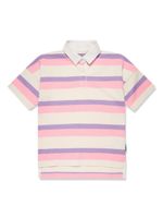 Palm Angels Kids polo rayé à logo imprimé - Rose