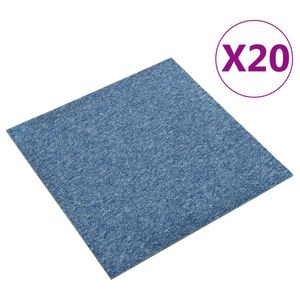 Tapijttegels 20 st 5 m 50x50 cm blauw