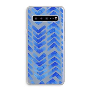 Blauwe pijlen: Samsung Galaxy S10 5G Transparant Hoesje