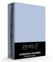 Zavelo Stretch Flanel Hoeslaken Blauw-Lits-jumeaux (180x200 cm)