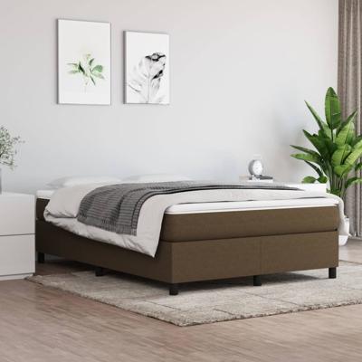 Bedframe zonder matras stof donkerbruin 140x200 cm