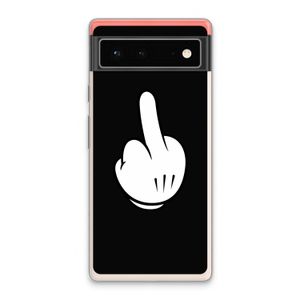Middle finger black: Google Pixel 6 Transparant Hoesje