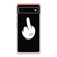 Middle finger black: Google Pixel 6 Transparant Hoesje