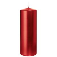 Cilinderkaars/stompkaars - metallic rood - 20 x 7 cm - 103 branduren