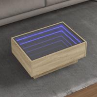 Salontafel met LED 70x50x30 cm bewerkt hout sonoma eikenkleurig