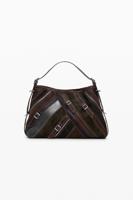 Middelgrote schoudertas met stiksels - BROWN - U