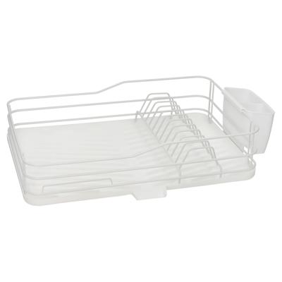 Afwas afdruiprek met lekbak - wit - kunststof - 43x29x10 cm