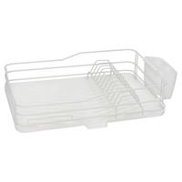 Afwas afdruiprek met lekbak - wit - kunststof - 43x29x10 cm