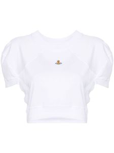 Vivienne Westwood haut crop à motif Orb brodé - Blanc