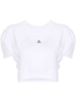 Vivienne Westwood haut crop à motif Orb brodé - Blanc