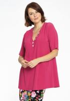 Yoek Tuniek flare met knopen | Roze | Maat 46/48