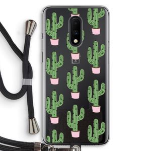 Cactus Lover: OnePlus 7 Transparant Hoesje met koord